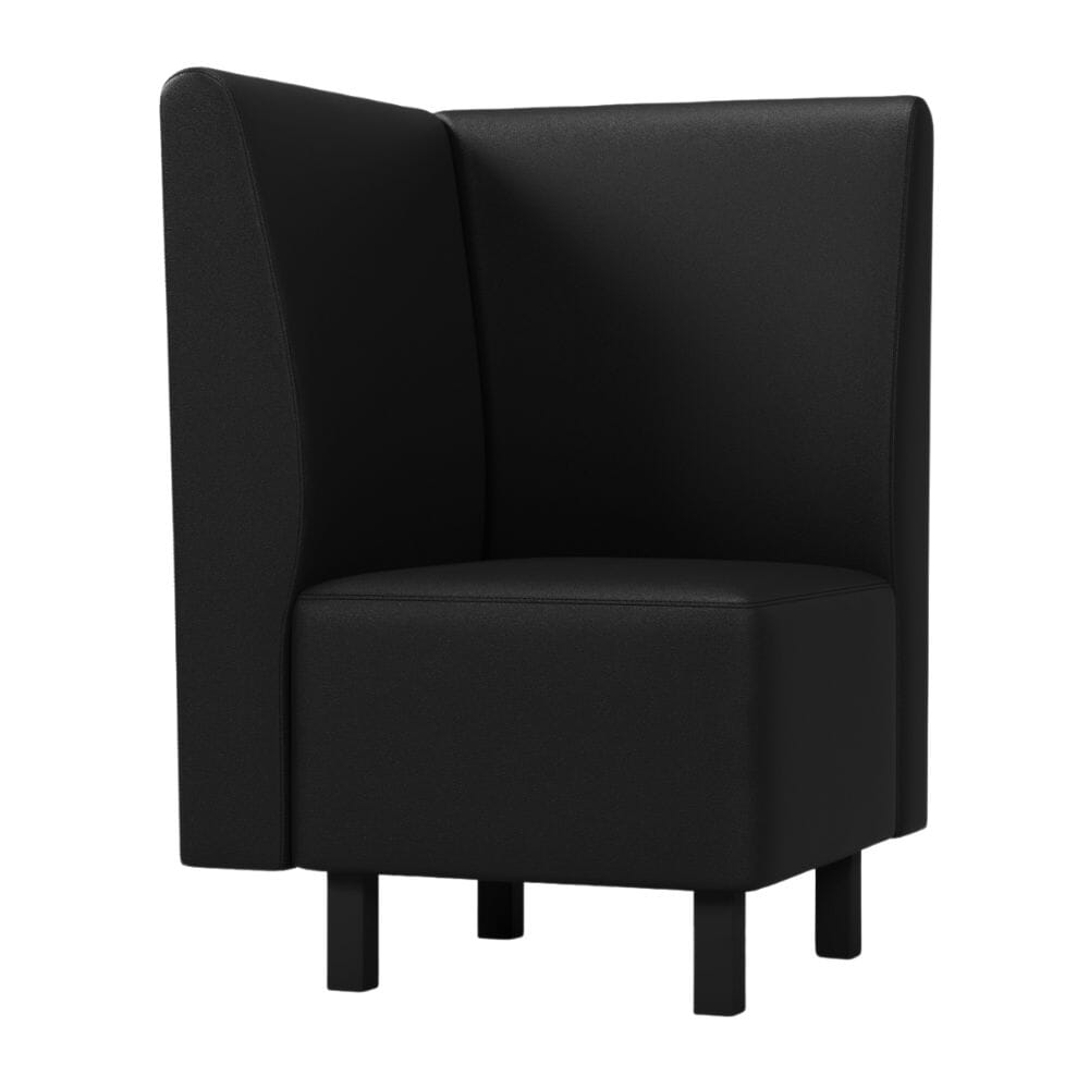 Quick Ship Hannah Modular Black Restaurant Booth - Corner