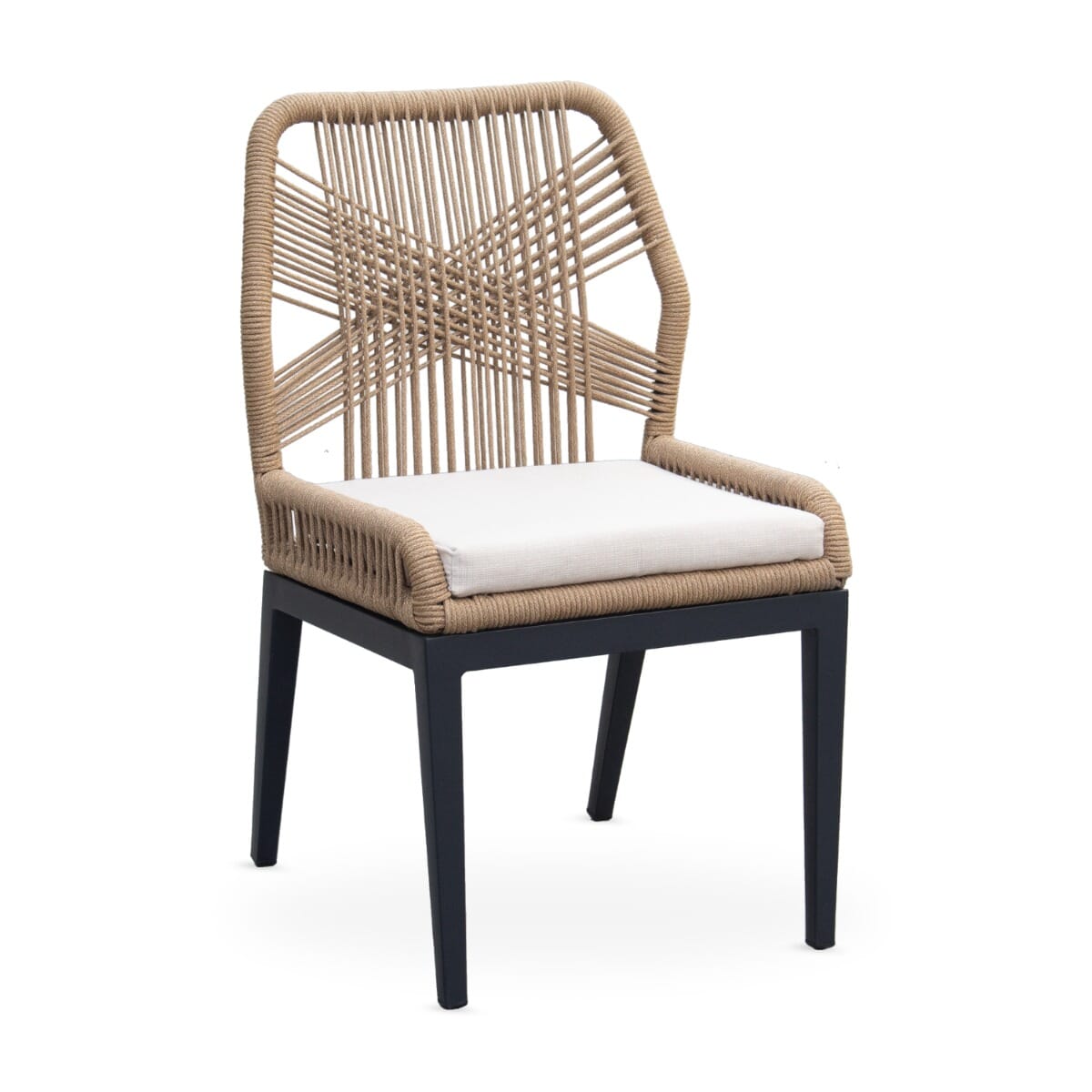 Costa Stackable Outdoor Tan Rope Commercial Chair