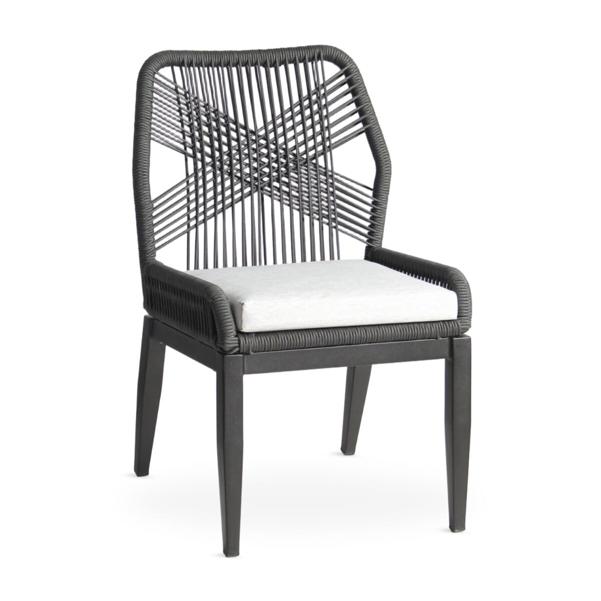 Costa Stackable Outdoor Gray Rope Commercial Chair