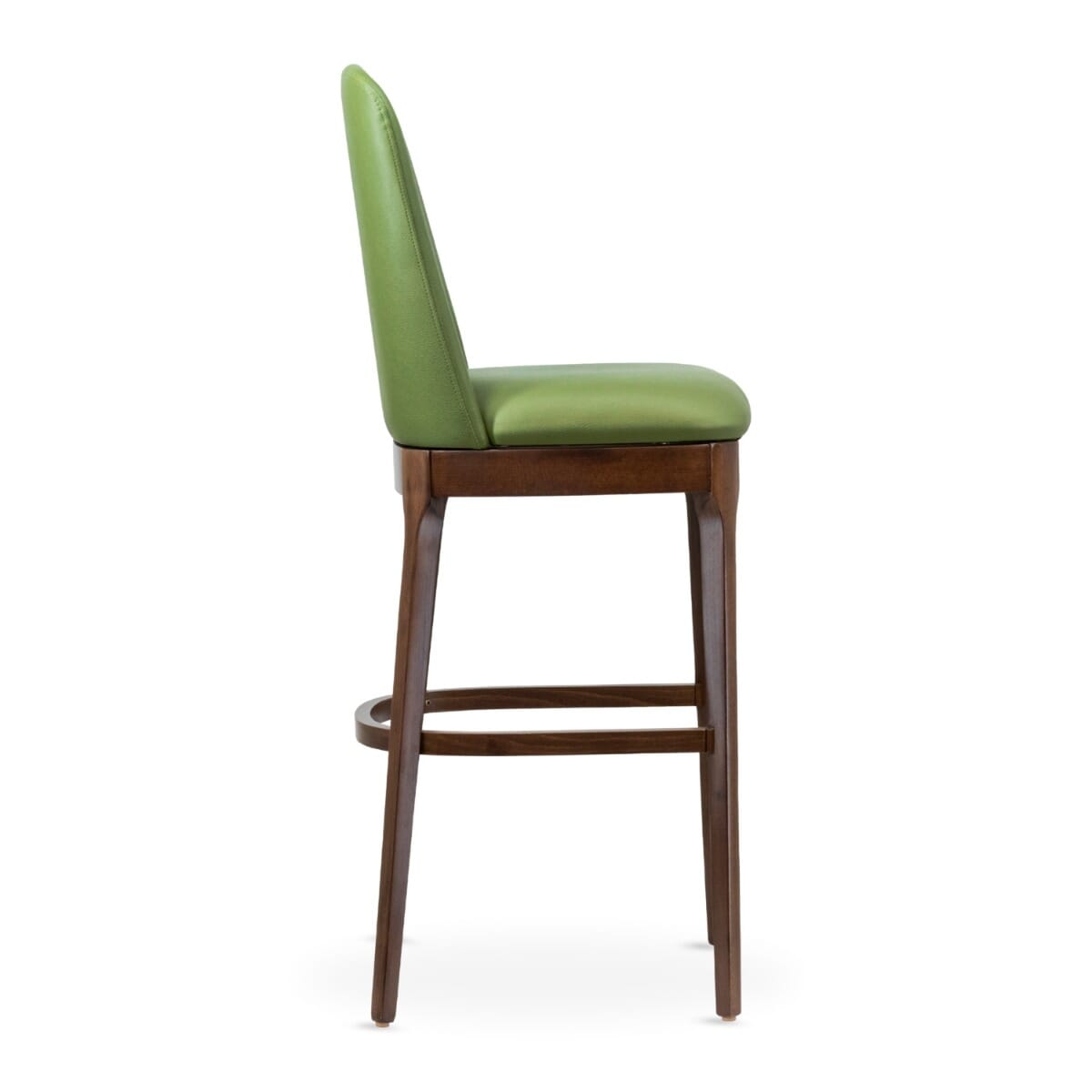 Custom Fully Upholstered Townsend Solid Wood Restaurant Bar Stool in Walnut