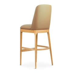 Custom Fully Upholstered Townsend Solid Wood Restaurant Bar Stool in Natural