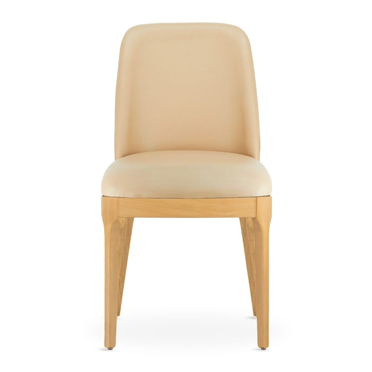 Custom Fully Upholstered Townsend Solid Wood Restaurant Chair in Natural