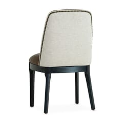 Custom Fully Upholstered Townsend Solid Wood Restaurant Chair in Black with Nailhead Trim