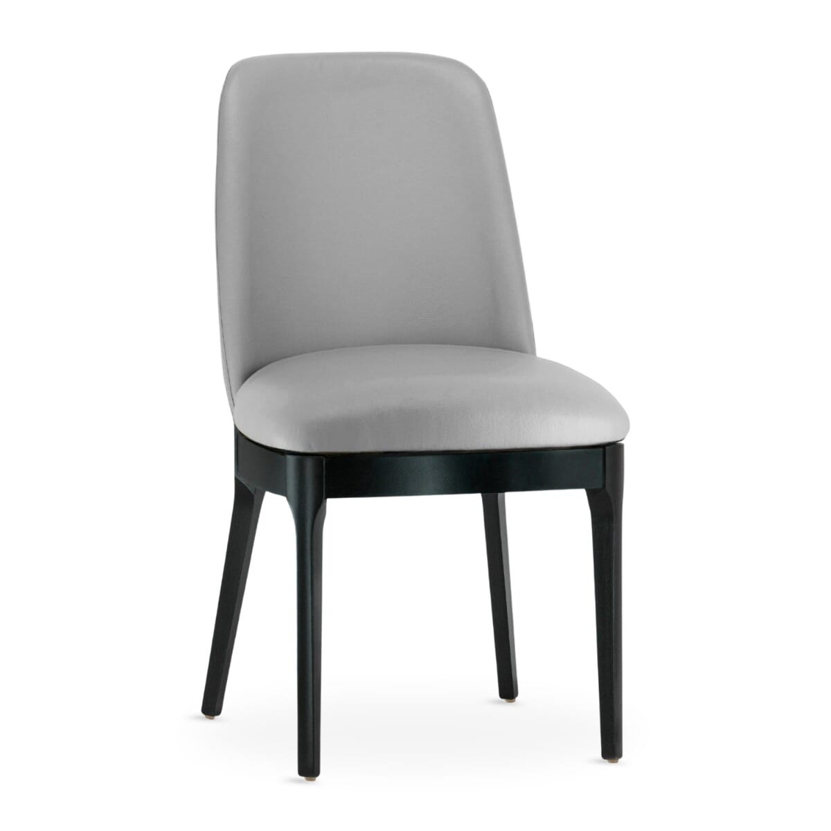 Custom Fully Upholstered Townsend Solid Black Finish Wood Frame Restaurant Chair