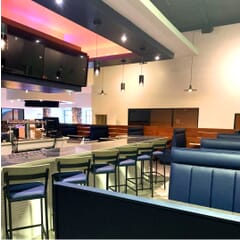 Six Channel Style Restaurant Booth with Headroll