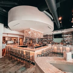 Distressed Clear Coat Steel Ladderback Restaurant Bar Stool