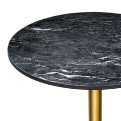 Black and White Sintered Stone Restaurant Table & 18