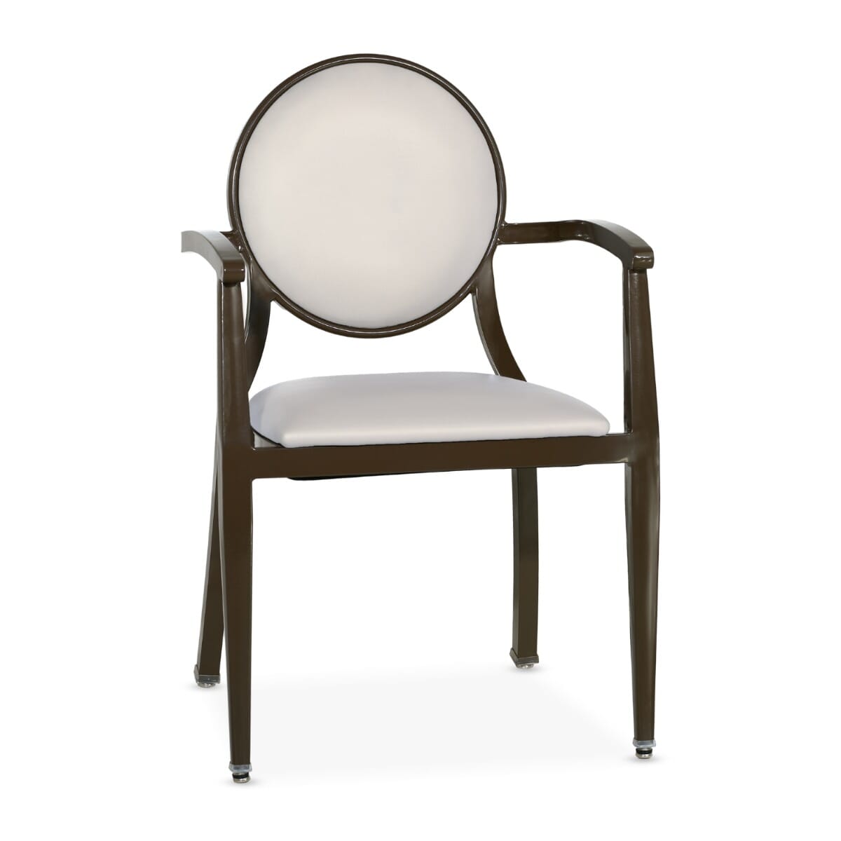 Elio Round Back Aluminum Stackable Banquet Armchair