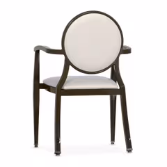 Elio Round Back Aluminum Stackable Banquet Armchair
