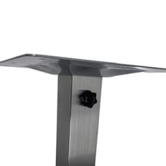 Contemporary Indoor/Outdoor Brushed Stainless Steel Table Base With Umbrella Hole