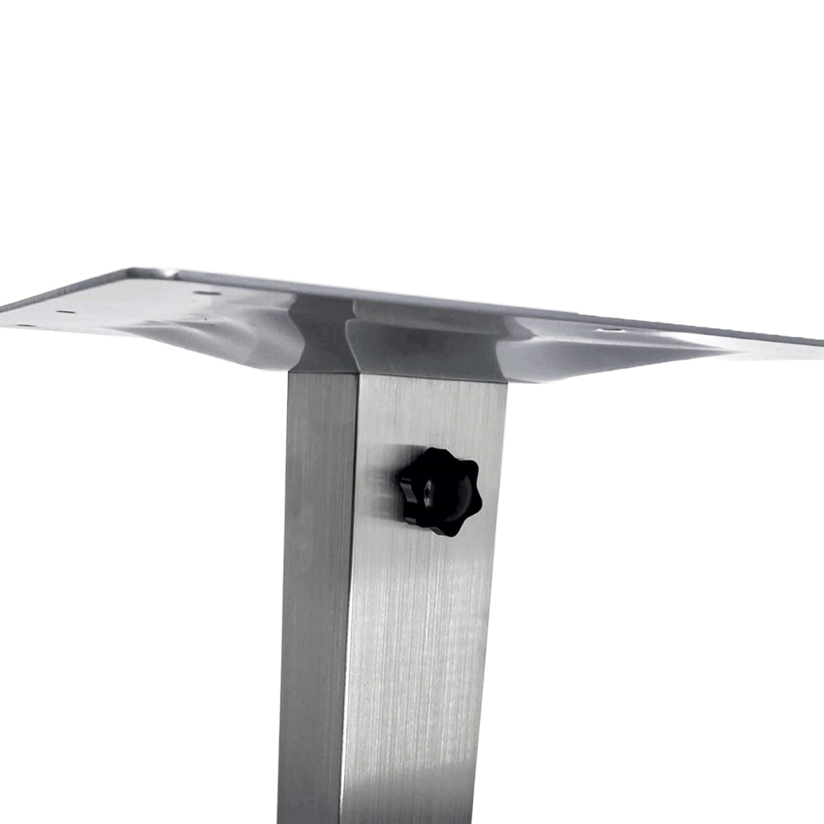 Contemporary Indoor/Outdoor Brushed Stainless Steel Table Base With Umbrella Hole (18