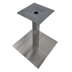 Contemporary Indoor/Outdoor Brushed Stainless Steel Table Base With Umbrella Hole (24