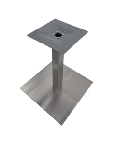 Contemporary Commercial Brushed Stainless Steel Square Table Base (18”)