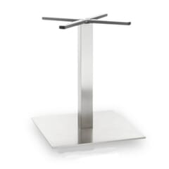 Contemporary Indoor/Outdoor Commercial Brushed Stainless Steel Square Table Base (24” x 24