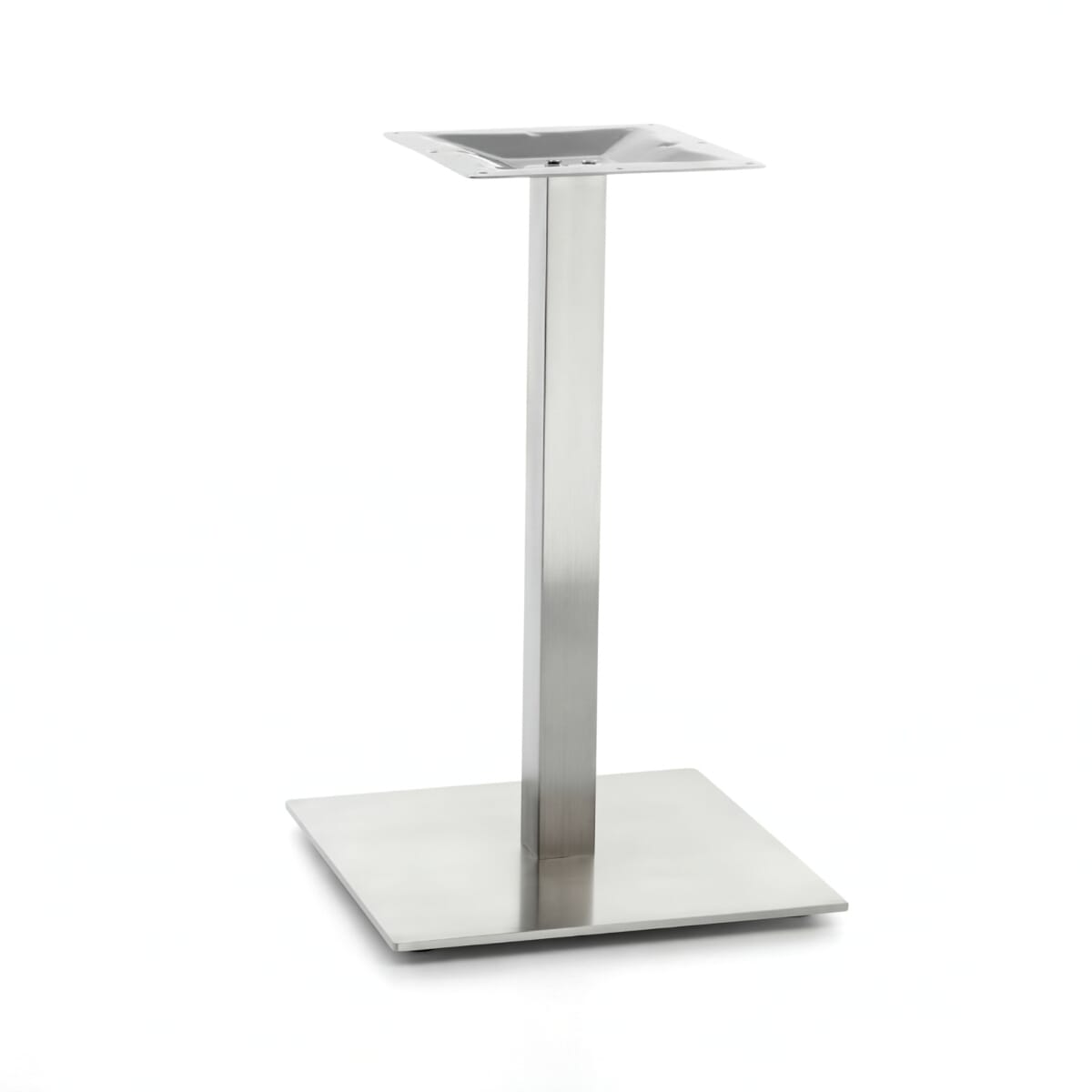 Contemporary Indoor/Outdoor Brushed Stainless Steel Square Table Base (18