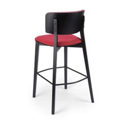 Ezra Solid Wood Fully Upholstered Restaurant Bar Stool in Black