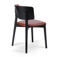 Ezra Solid Wood Fully Upholstered Restaurant Chair in Black