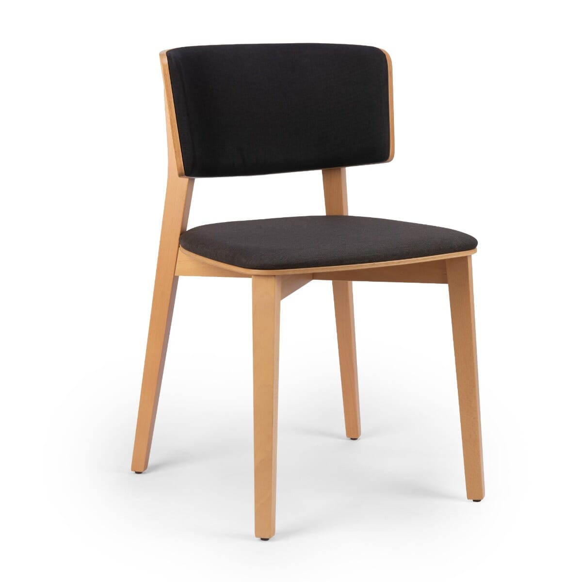 Ezra Solid Wood Fully Upholstered Restaurant Chair in Natural