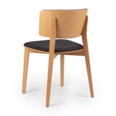 Ezra Solid Wood Fully Upholstered Restaurant Chair in Natural