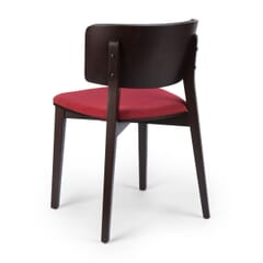 Ezra Solid Wood Fully Upholstered Restaurant Chair in Walnut