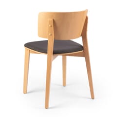 Ezra Solid Wood Upholstered Restaurant Chair with Wood Back in Natural