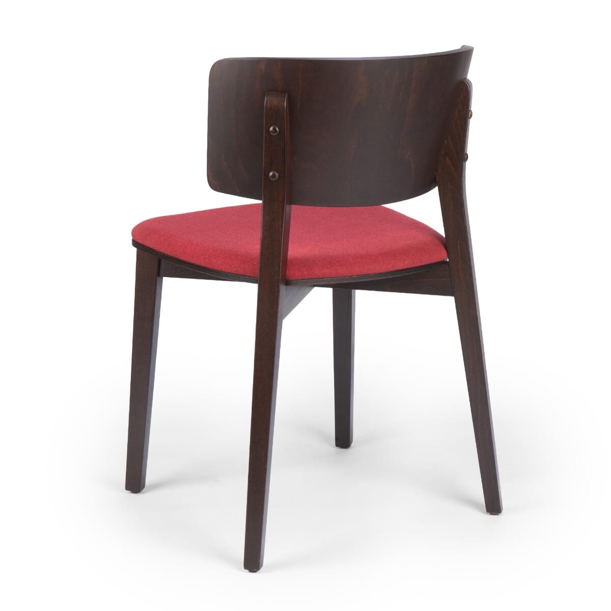 Ezra Solid Wood Upholstered Restaurant Chair with Wood Back in Walnut
