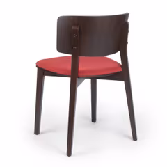 Ezra Solid Wood Upholstered Restaurant Chair with Wood Back in Walnut