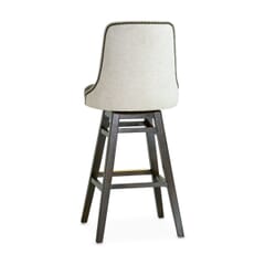 Finn Wood Restaurant Swivel Bar Stool with Upholstered Seat and Nailhead Trim Back