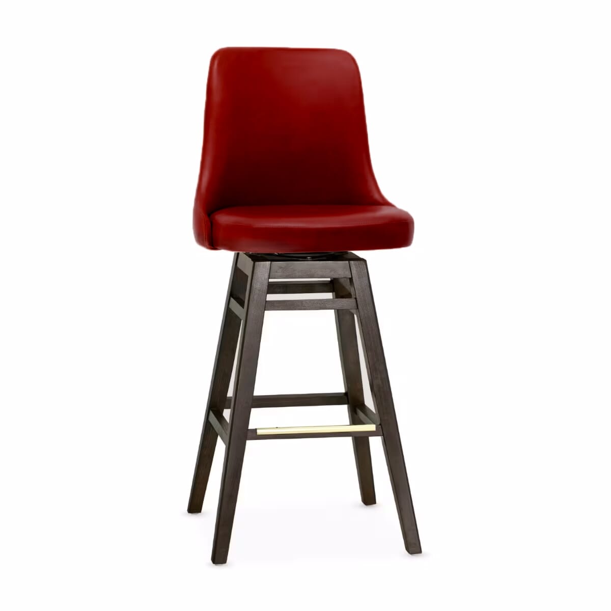 Finn Wood Restaurant Swivel Bar Stool with Upholstered Seat