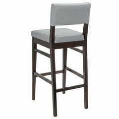 Fully Upholstered Espresso Wood Square Back Bar Stool