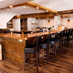 Fully Upholstered Faux-Leather Restaurant Dining Bar Stool In Black Vinyl