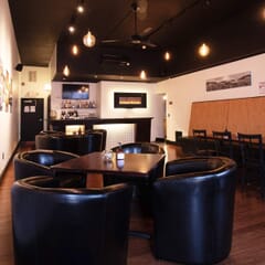 Fully Upholstered - Tailored Black Vinyl Tub Chair