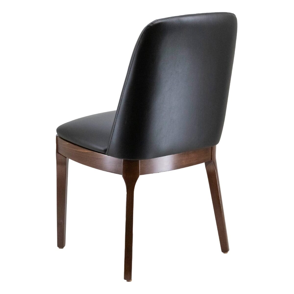 Fully Upholstered Townsend Solid Wood Restaurant Chair in Black Vinyl