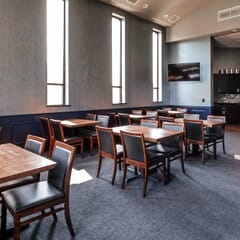 Fully Upholstered Light Walnut Wood Morgan Restaurant Chair