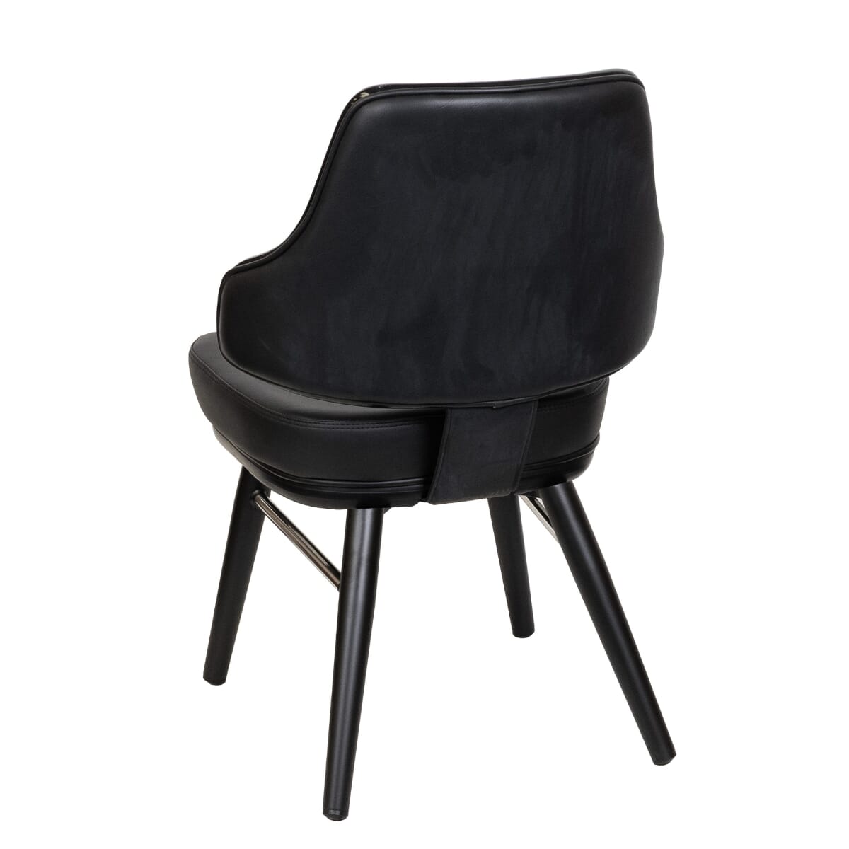 Classic Bucket Chair for Restaurant and Home with Square Black Frame and Black Vinyl