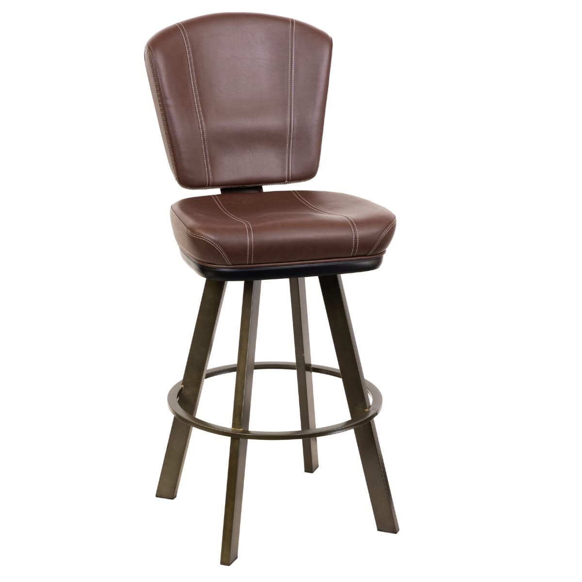 Custom Upholstered Modern Restaurant Bar Stool with Rust Frame