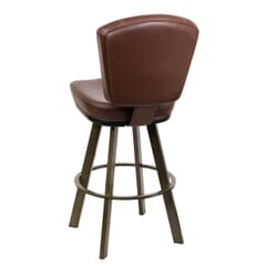 Modern Stitched Vinyl Restaurant Bar Stool with Large Rust Frame