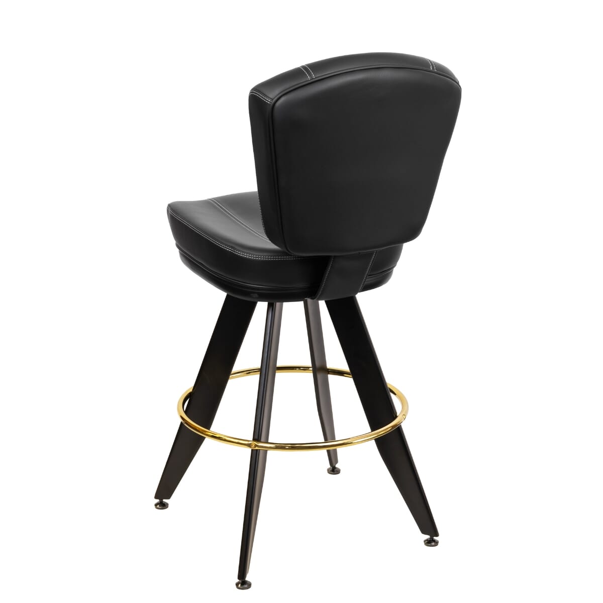 Modern Bucket Bar Stool for Restaurant Interiors with Angled Black Frame