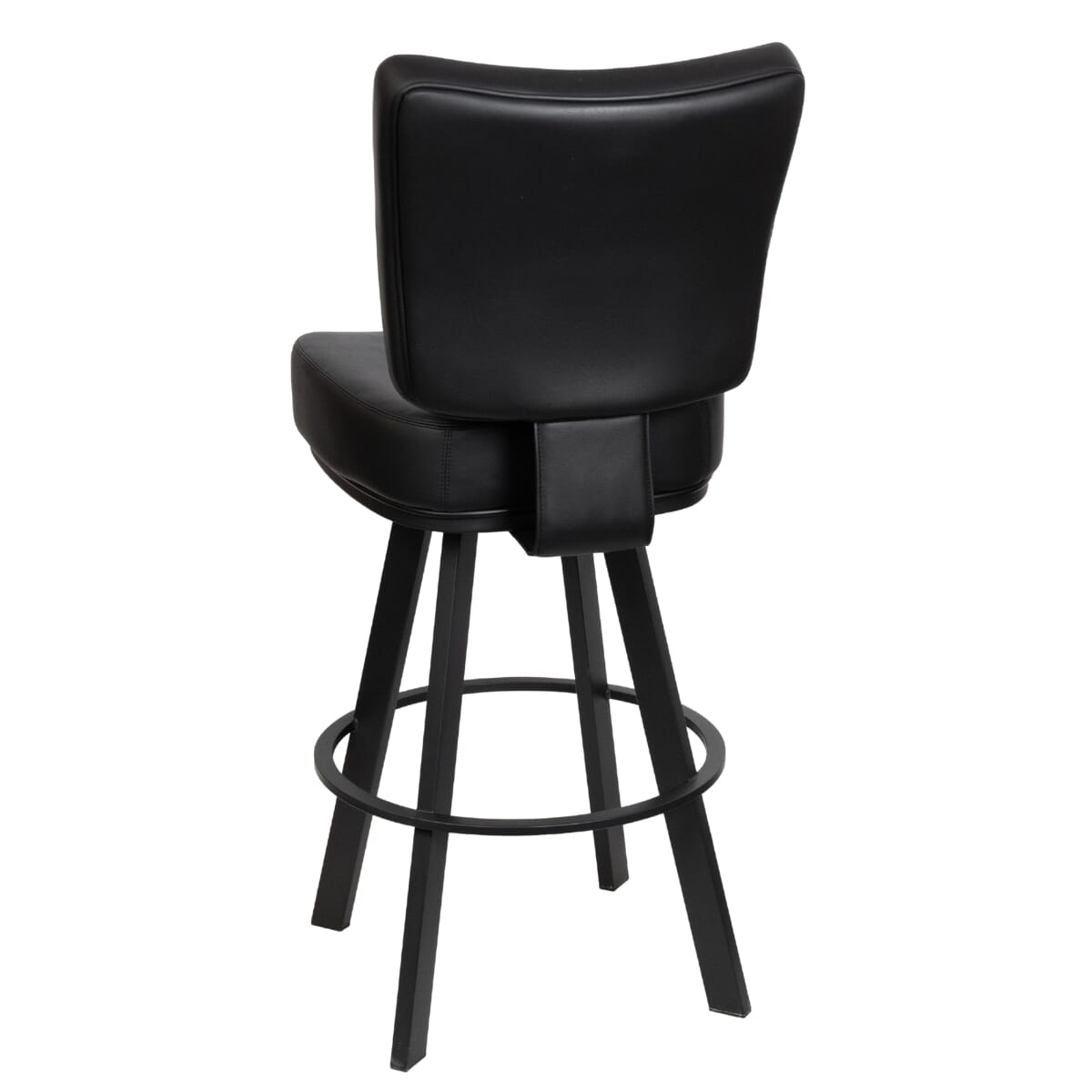 Modern Vinyl Swivel Bucket Bar Stool with Black Steel Base