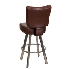 Modern Upholstered Bucket Bar Stool with Clear Coat Steel Base