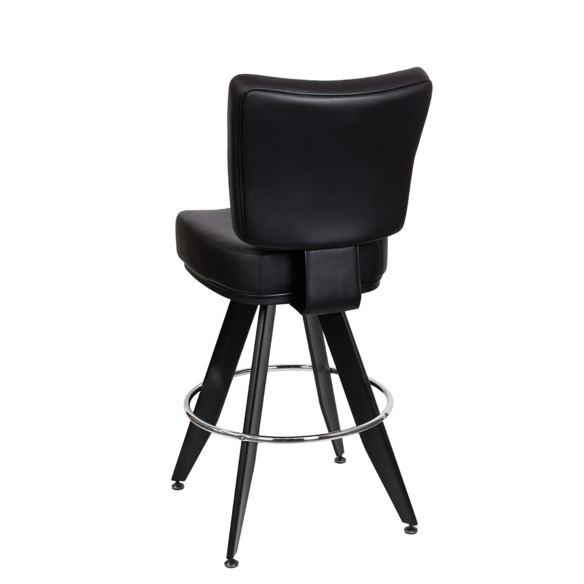 Modern Vinyl Bucket Bar Stool for Restaurant Interiors with Sleek Angled Frame