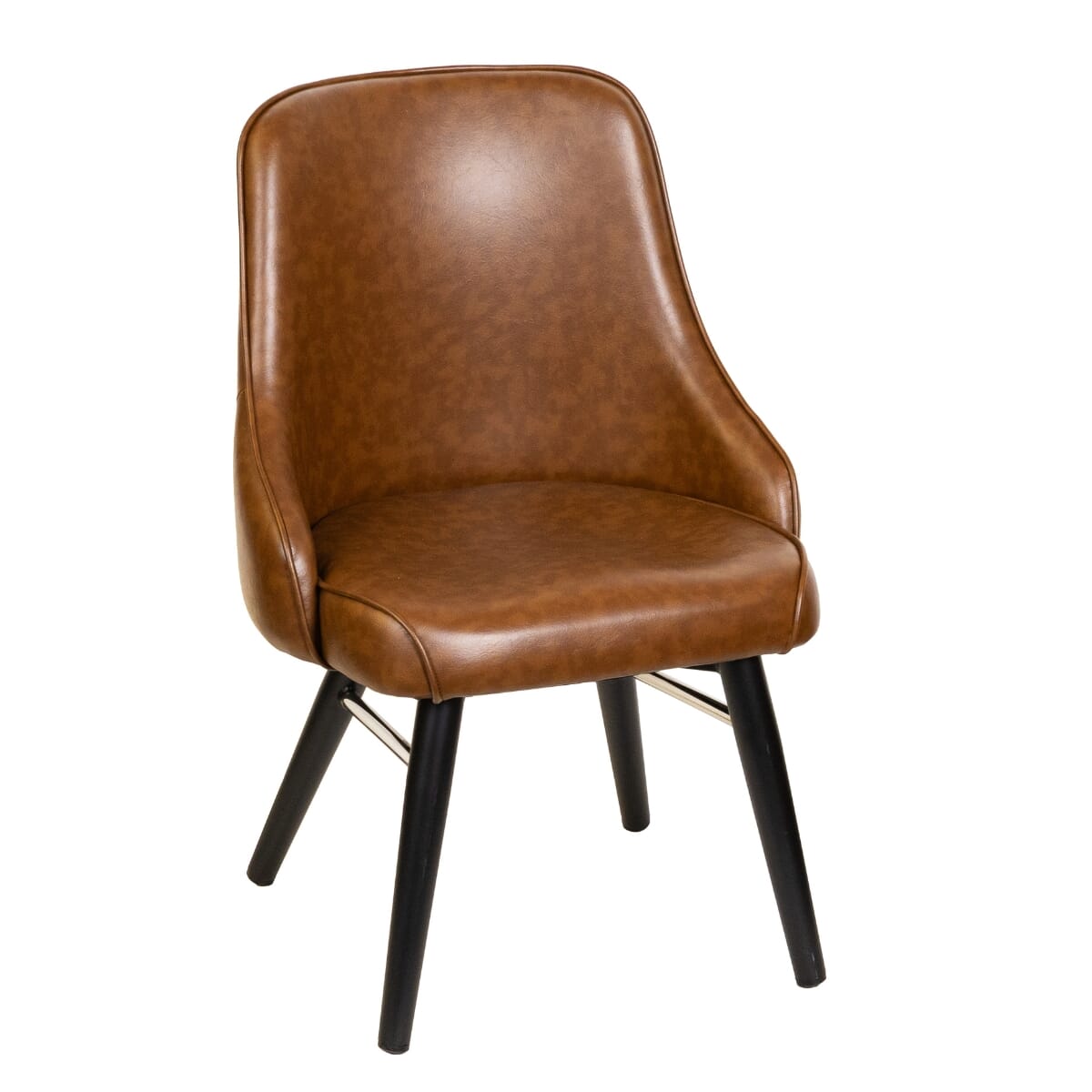 Tufted Vinyl Bucket Chair with Sandtex Black Frame
