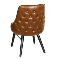 Tufted Vinyl Bucket Chair with Sandtex Black Frame
