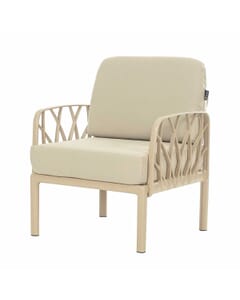 Commercial outdoor chair with arms in beige