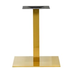 Contemporary Indoor/Outdoor Metal Square Restaurant Table Base in Gold (24” x 24