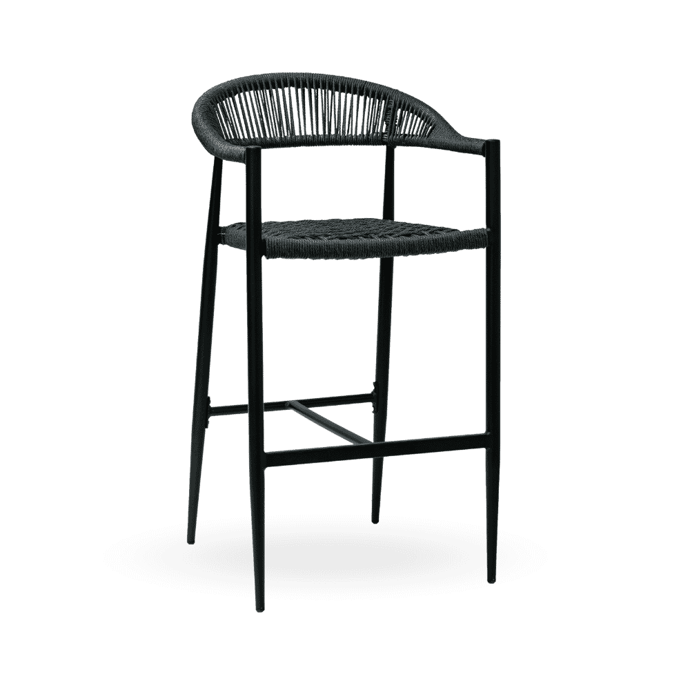 Sabbia Indoor/Outdoor Restaurant Bar Stool with Gray Seat and Back