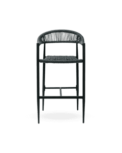 Indoor/Outdoor Restaurant Bar Stool with Gray Seat and Back