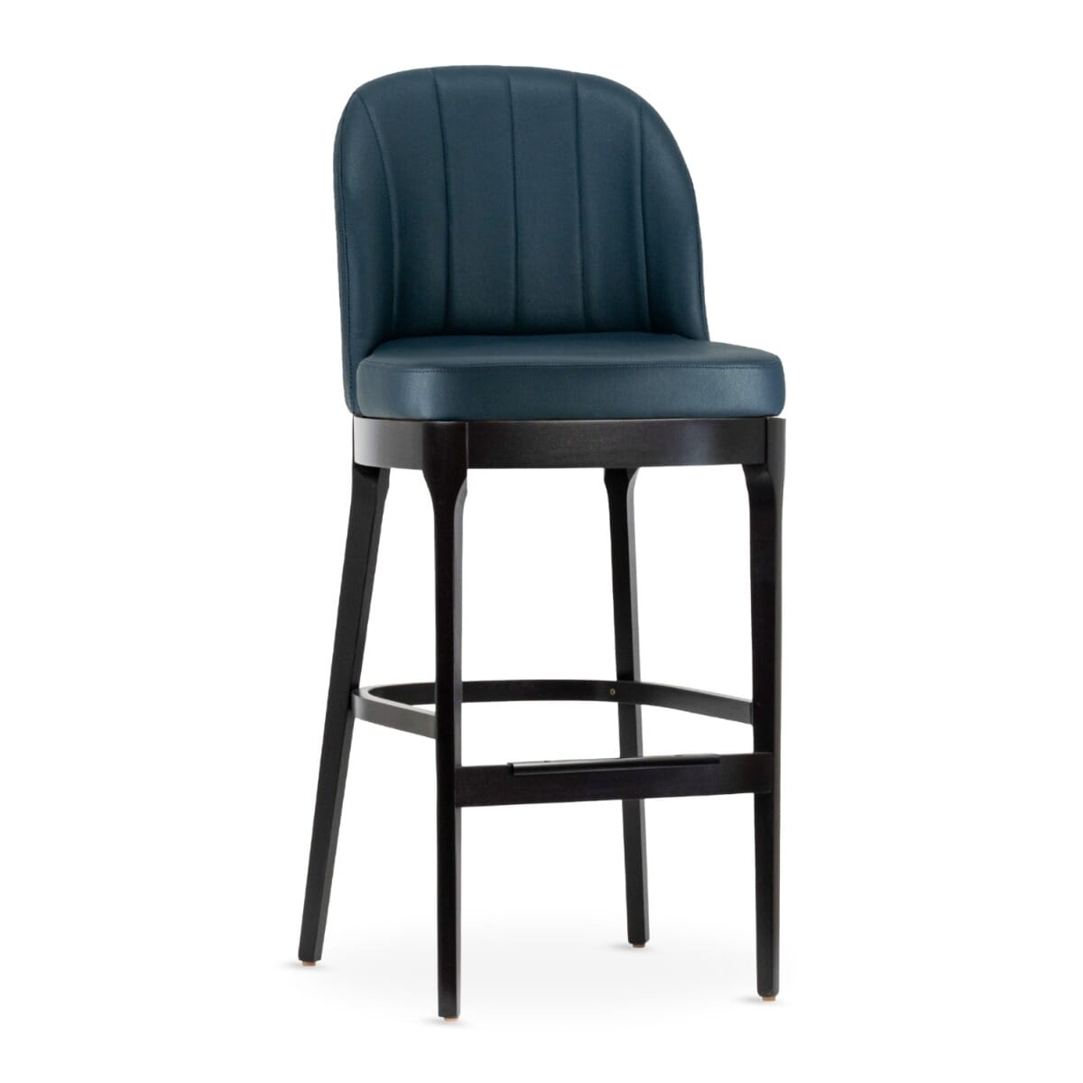 Grace Modern Channel Wood Restaurant Bar Stool in Black Finish