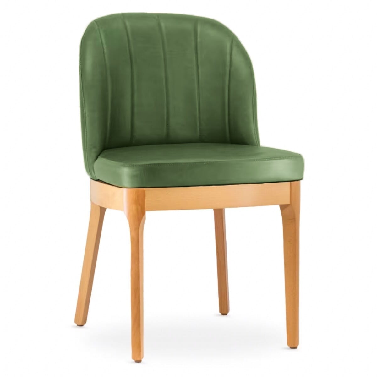 Grace Modern Channel Wood Restaurant Chair in Natural Finish