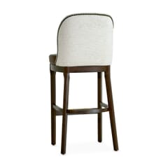 Grace Modern Wood Restaurant Bar Stool in Brown Finish and Nailhead Trim